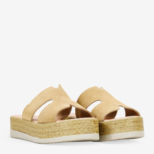 Sandalias de piel marrones con plataforma