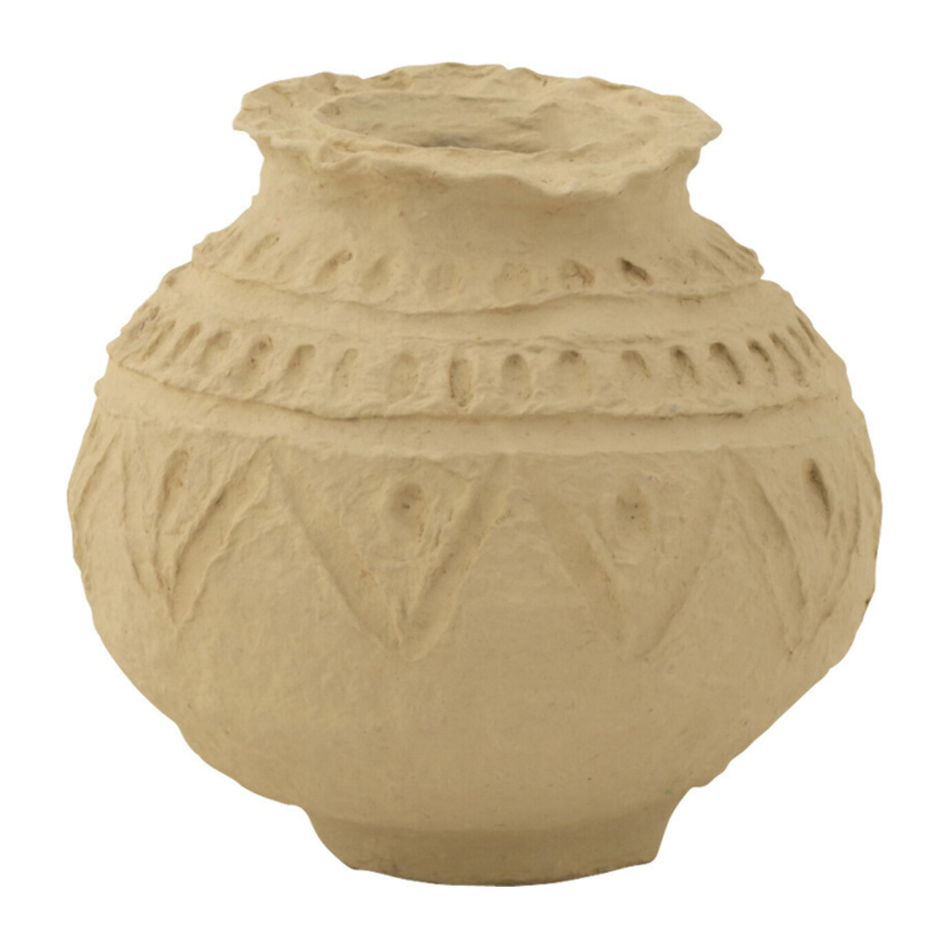 J-Line cache-pot Sphère - papier maché - naturel - Ø 15 cm