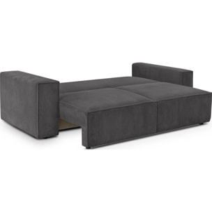 Canapé convertible 3 places en velours côtelé - HARPER