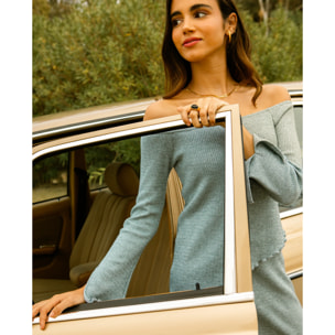 Falda de punto con aberturas