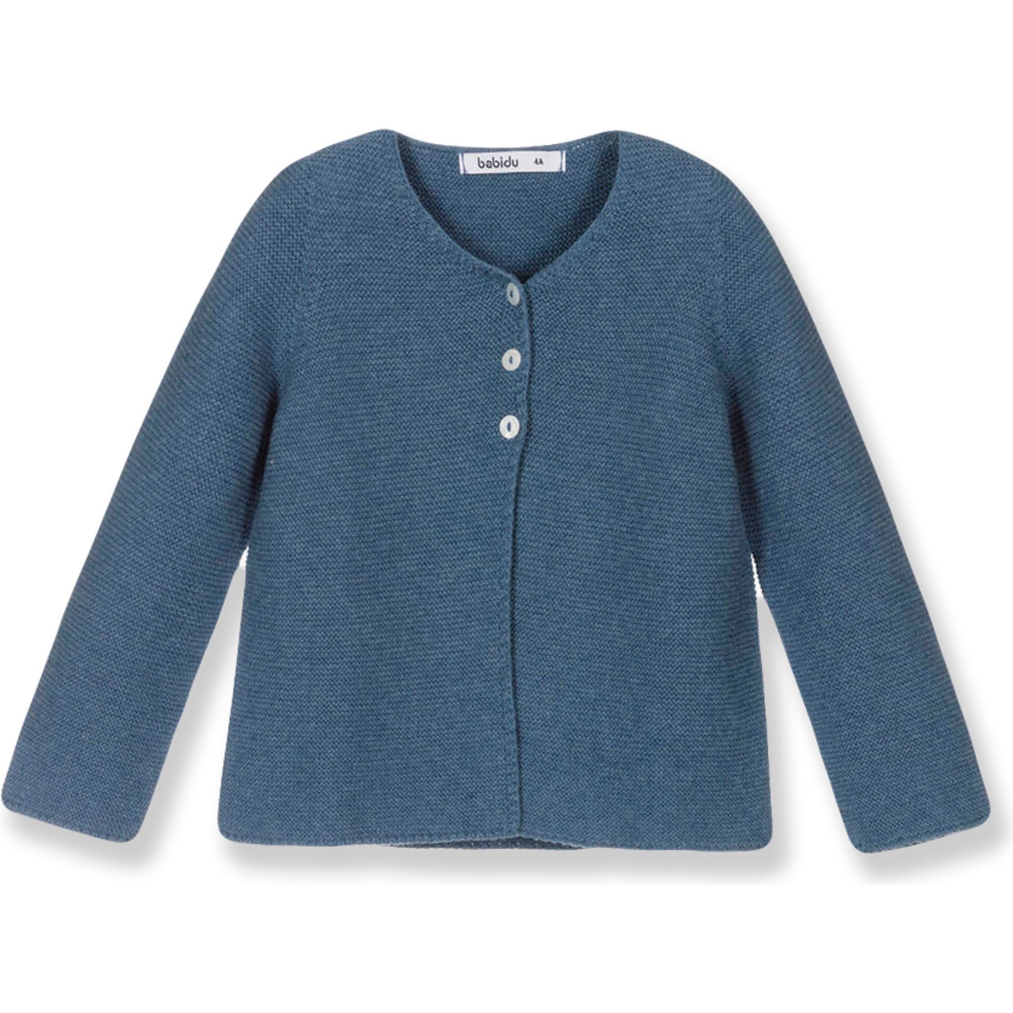 Chaqueta punto bebé algodón cuello redondo