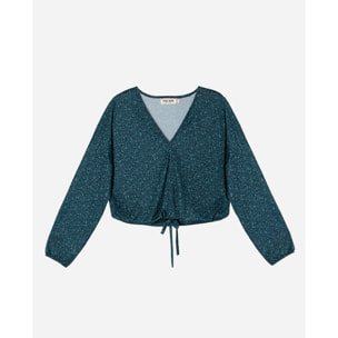 Blusa de mujer estampada manga larga