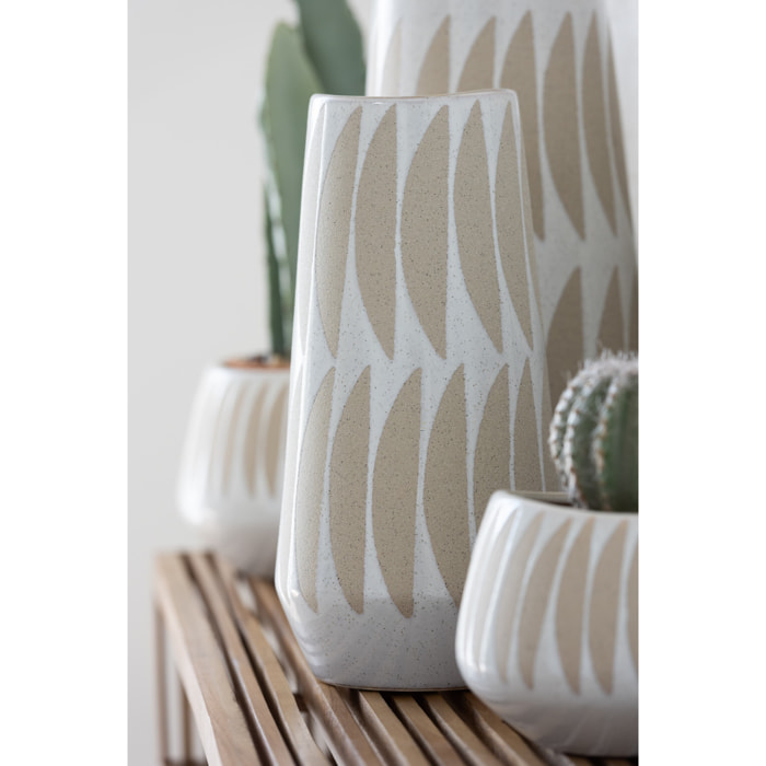 J-Line Vase Kai Gres Beige/Blanc Small