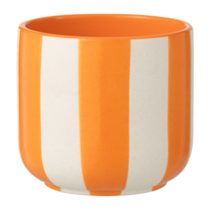 J-Line Cachepot Ligné - céramique - orange/blanc - large