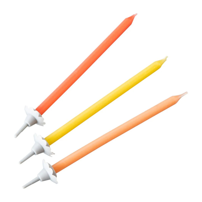 Lot de 12 bougies d'anniversaire et 12 bobèches Fackelmann Rio Party