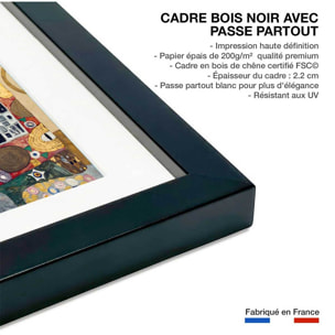 Affiche Accomplissement - Peinture de Gustav Klimt Affiche sous cadre noir