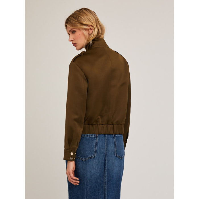 Motivi - Giacca bomber satin - Verde militare