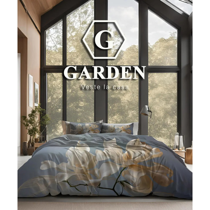 Parure Copripiumino 2 piazze Garden 142 in Cotone 100% Made in Italy, Stampa Digitale HD