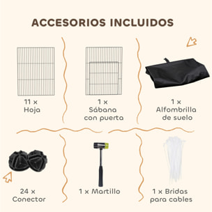 Valla Metálica para Mascotas de 12 Paneles, Jaula para Animales Pequeños, Forma Personalizable, Alfombrilla Impermeable, Parque para Cobayas, Erizos, 120x60x40 cm, Negro