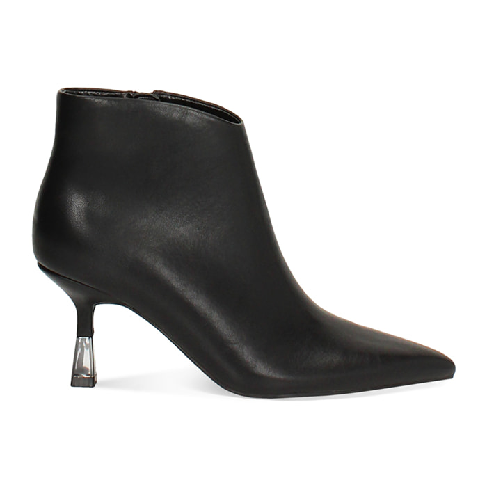 Botines negros con tacón de 7,5 cm para mujer