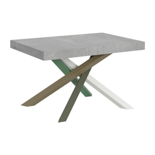 Table extensible 90x120/224 cm Volantis Gris Béton cadre 4/A