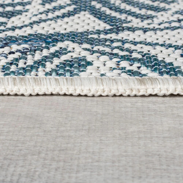 Tapis long extérieur BELLA LEAF Bleu