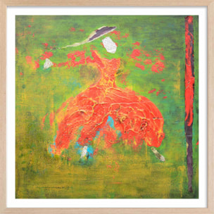 Affiche abstrait andalouse au chapeau Affiche sous cadre bois