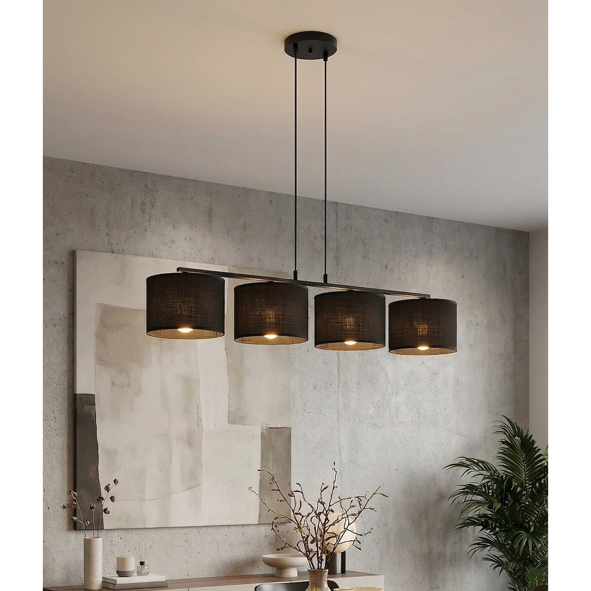 Lampada a sospensione ECO in acciaio nero opaco