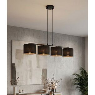 Lampada a sospensione ECO in acciaio nero opaco