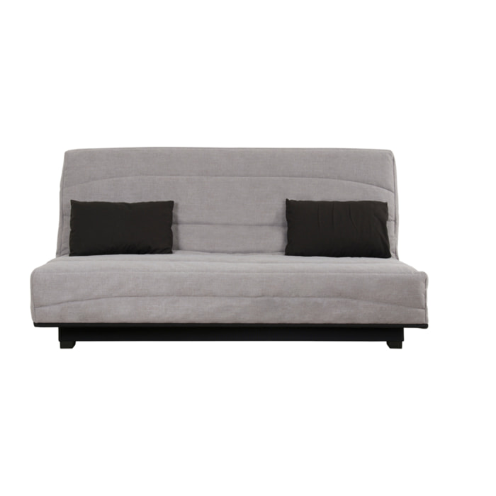 Canapé convertible Noah, matelas Simmons, 130 x 190 cm, 2 coussins offerts, gris