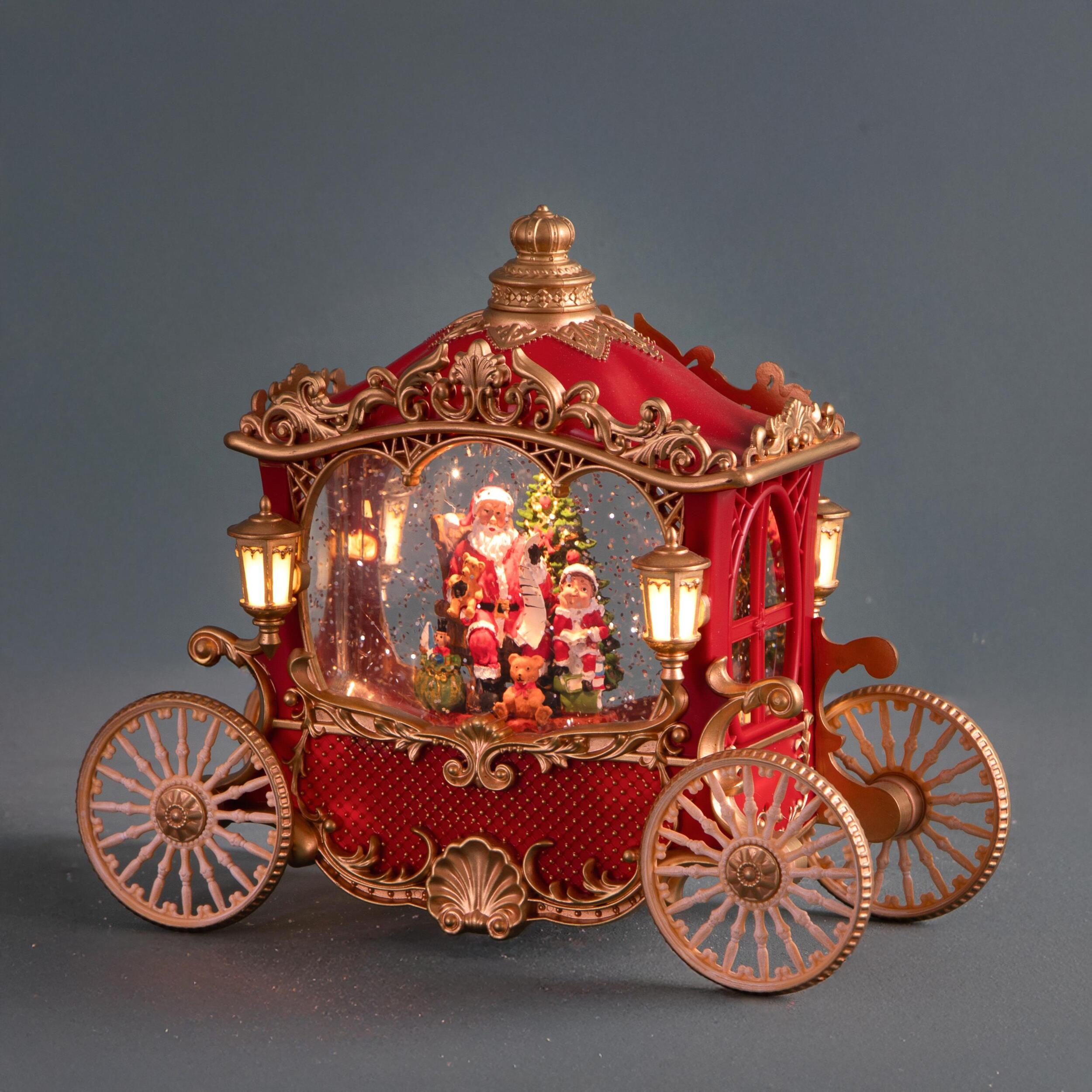 Carrozza 25.5xh21 cm con santa led+musica - Pezzi 1 - ALTRO - Bianchi Dino SpA