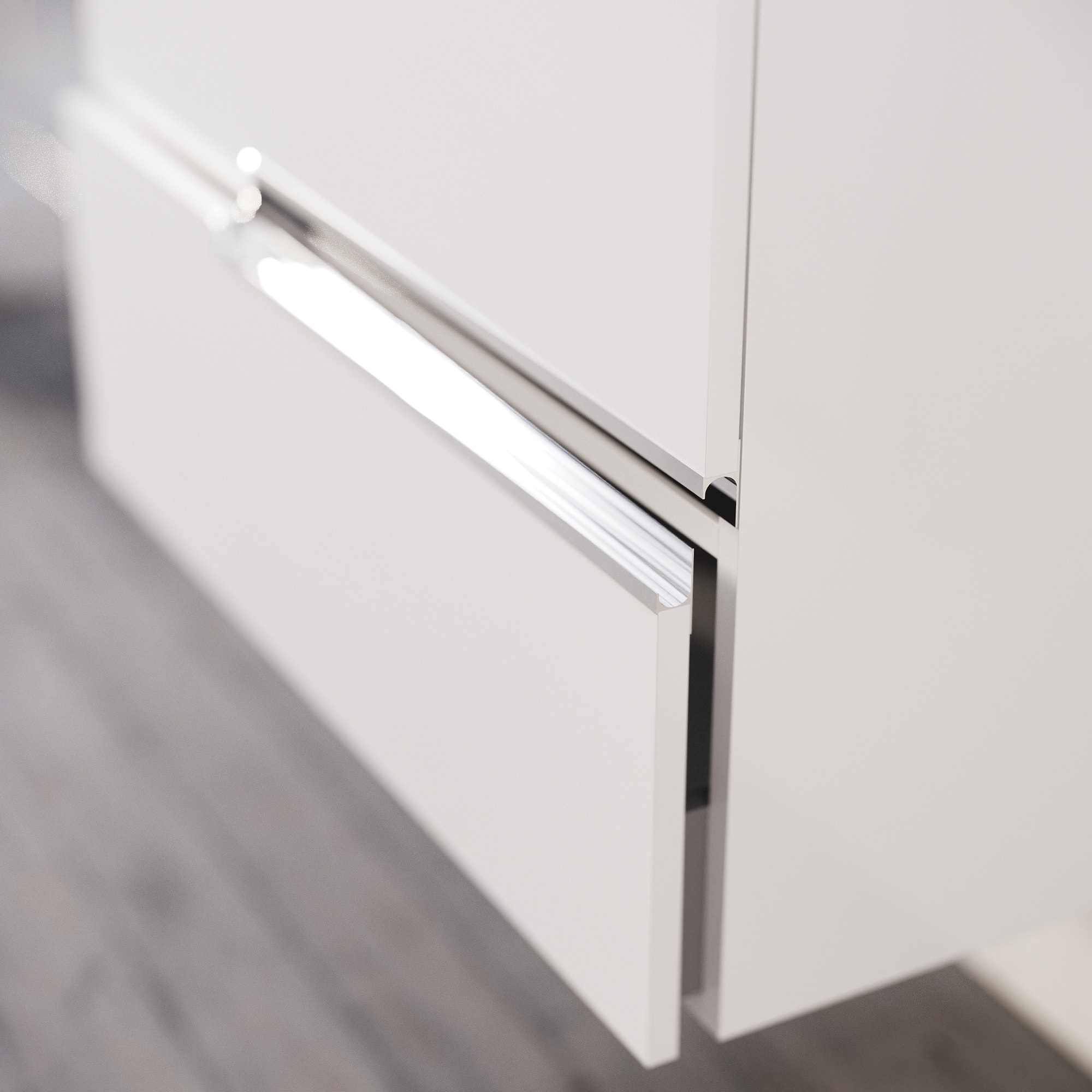 Meuble de salle de bains 80cm Blanc Glossy 2 tiroirs avec Vasque céramique blanche - ONE