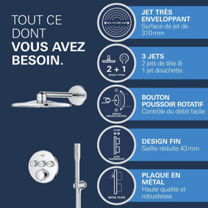 Pack douche encastrée SmartControl + Vitalio SmartActive 310, chromé