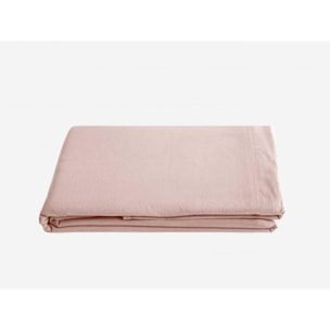 Drap plat Palace pur coton teint lavé, 63 fils/cm² Vent du sud - Palace Rose