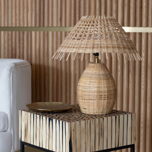 Lampe à poser en rotin h44cm JOYCE