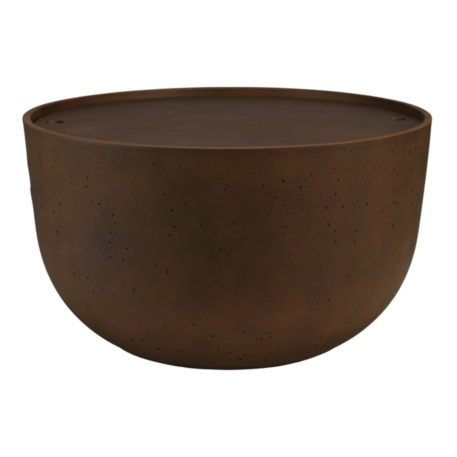 NESTOR - Table basse ronde en béton marron D58cm