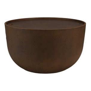 NESTOR - Table basse ronde en béton marron D58cm