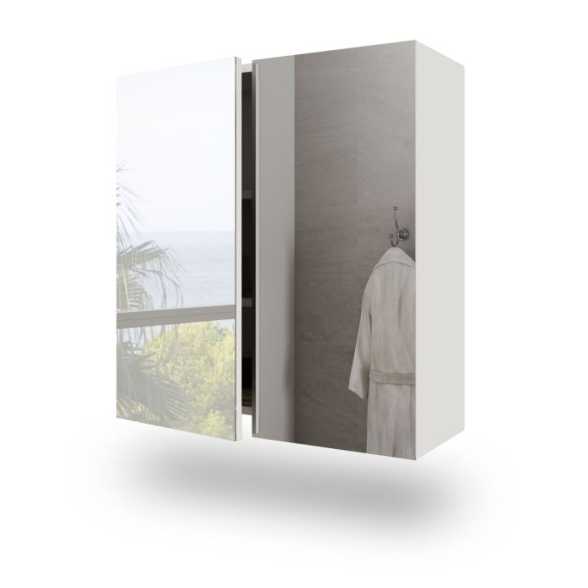 Armario camerino con espejo Inspire Blanco Brillo