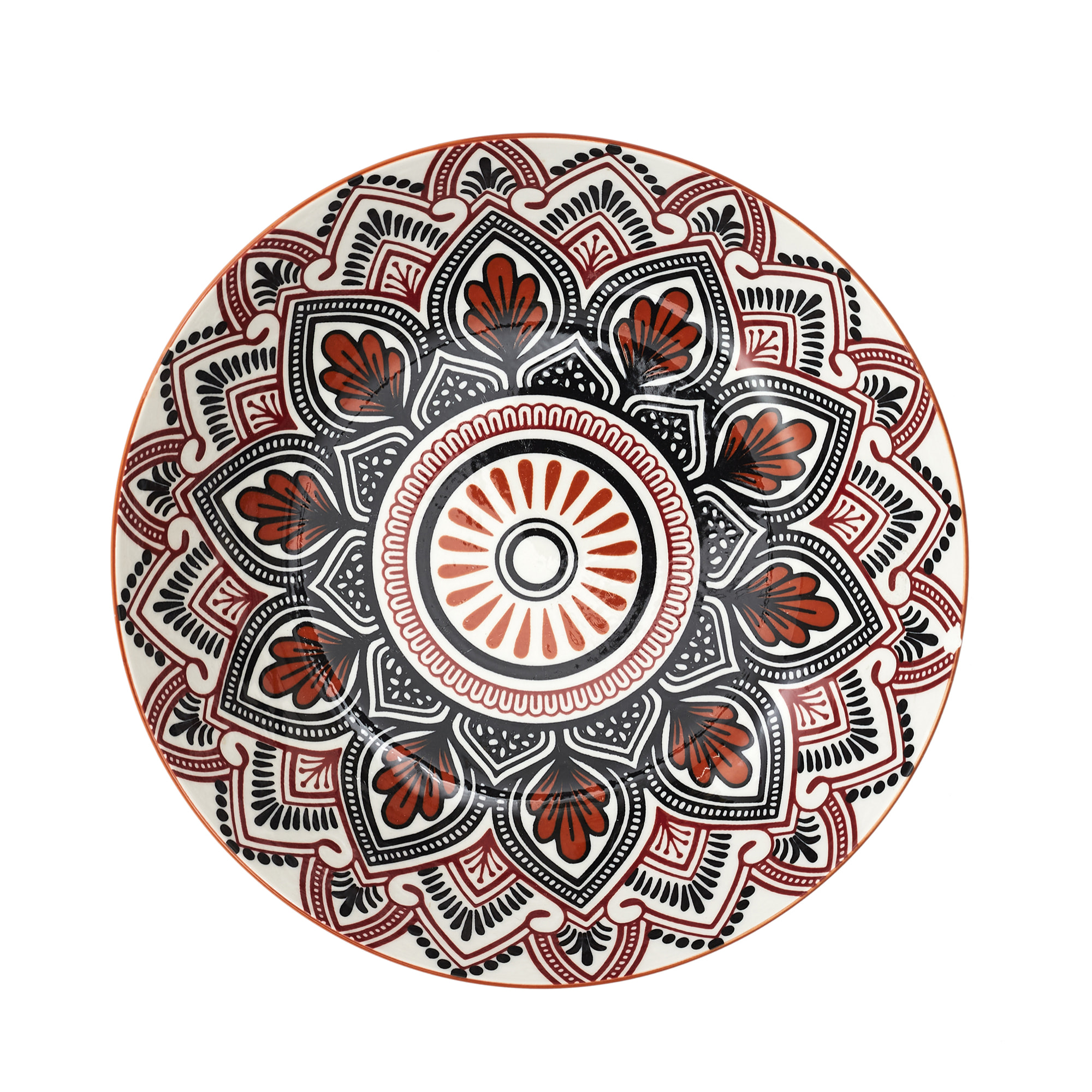 Assiette Creuse Mandala Orange D20cm