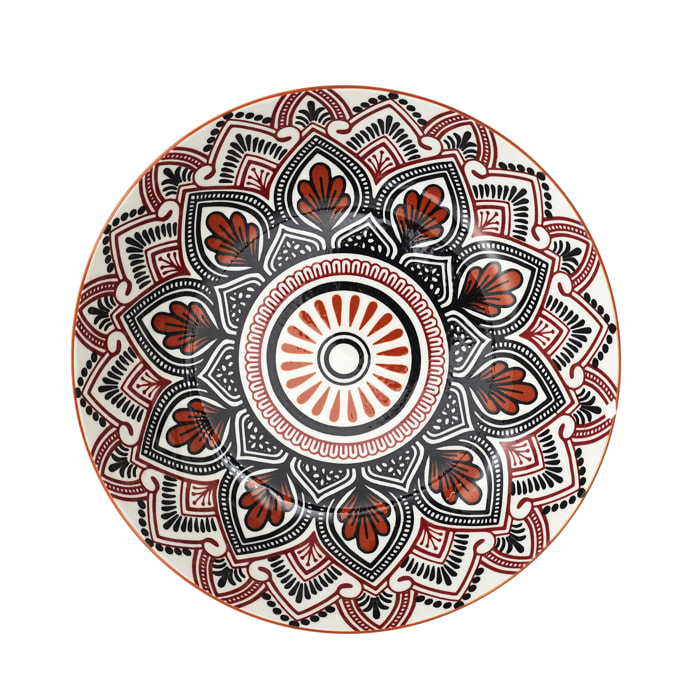 Assiette Creuse Mandala Orange D20cm