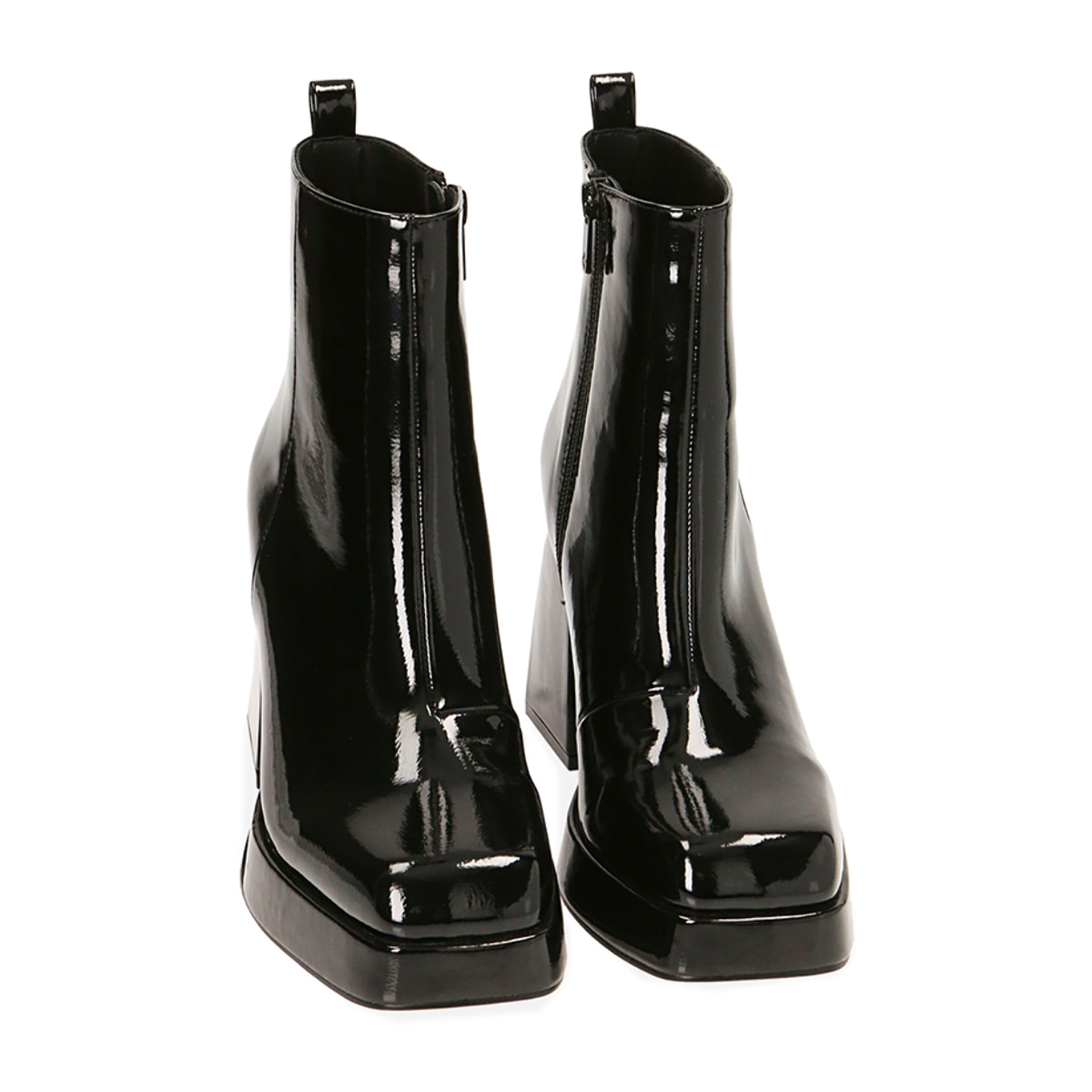 Botines naplack negros, tacón 9 cm