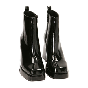 Botines naplack negros, tacón 9 cm