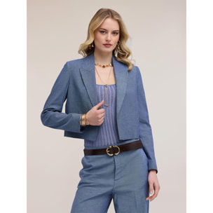 Motivi - Chaqueta corta mezcla de lino - Light - blue