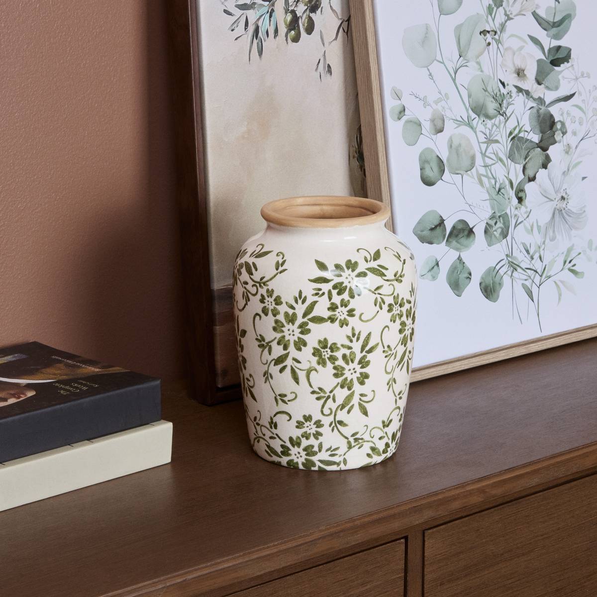 Vase en céramique Lisière H.19cm vert