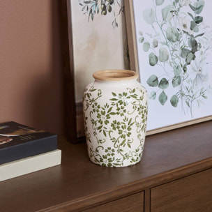 Vase en céramique Lisière H.19cm vert