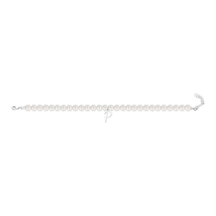 Bracciale Fujiko con Pendente Lettera P Perle Argento