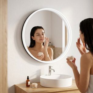 Miroir LED rond 60 cm avec capteur tactile et mémoire des réglages SAT (SATZFULED60)