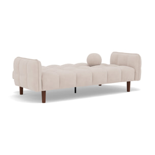 Adam - Canapé convertible clic-clac 2 places bubble en tissu texturé - Beige
