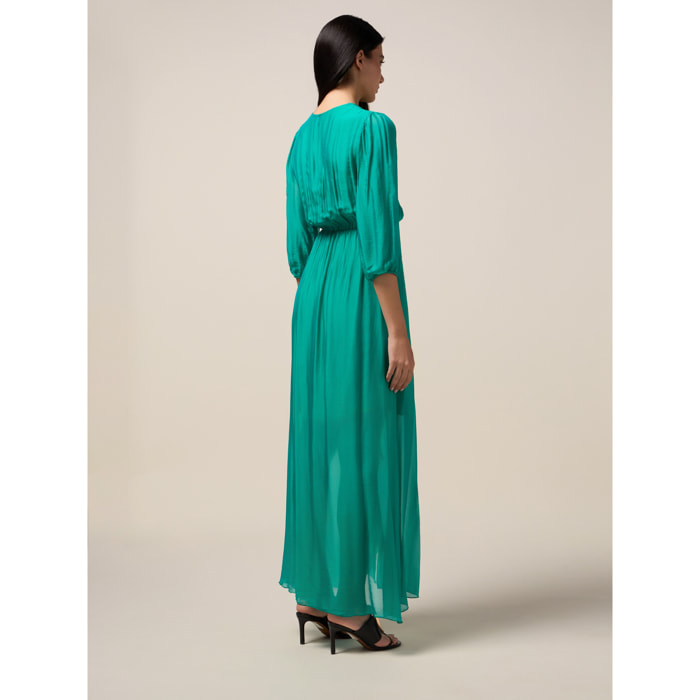 Oltre - Robe longue en soie mélangée - Vert
