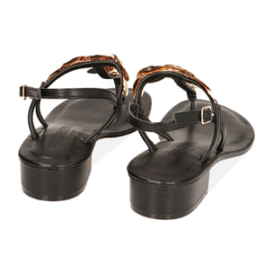 Sandali infradito neri, tacco 3,5 cm