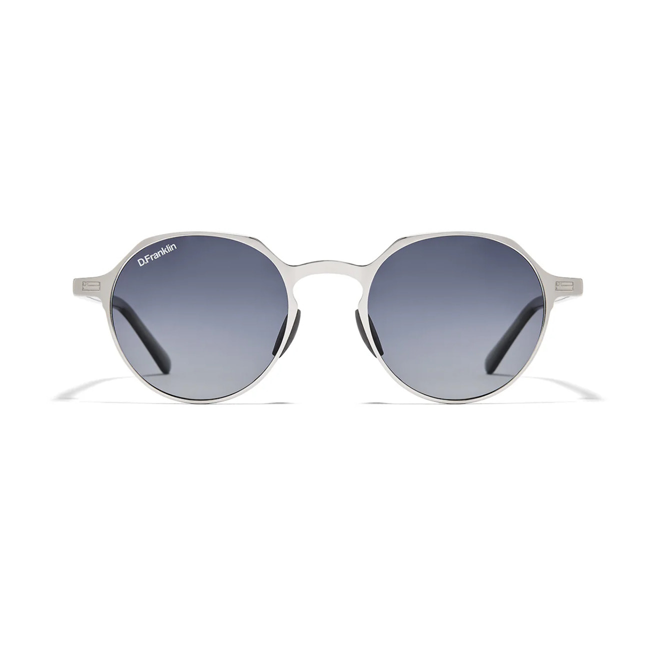 Gafas De Sol D. Franklin Ultra Light S Round Metal Silver / Gradient Smoke