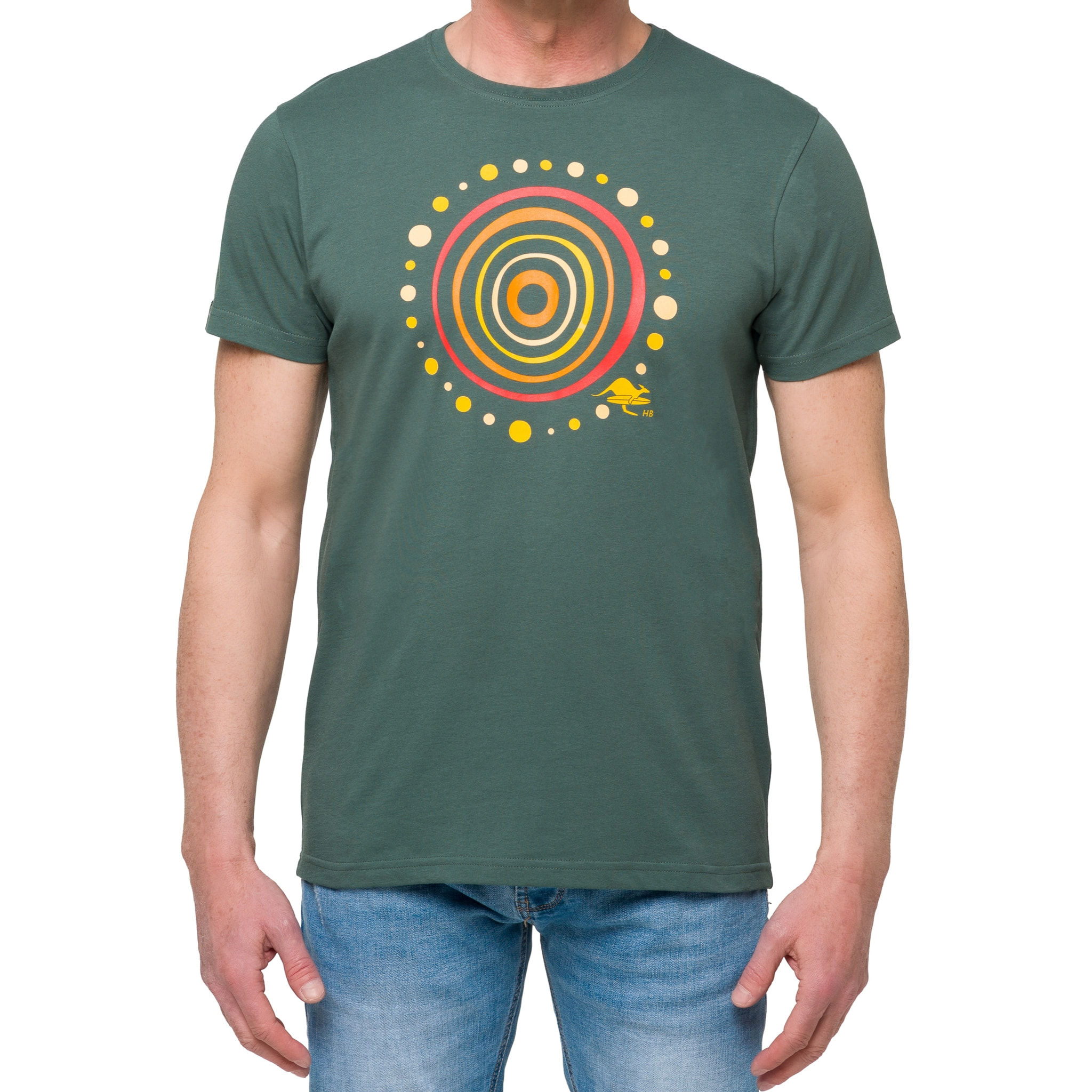 Camiseta de algodón 150 gr Hot Buttered Aboriginal Color Verde Matcha
