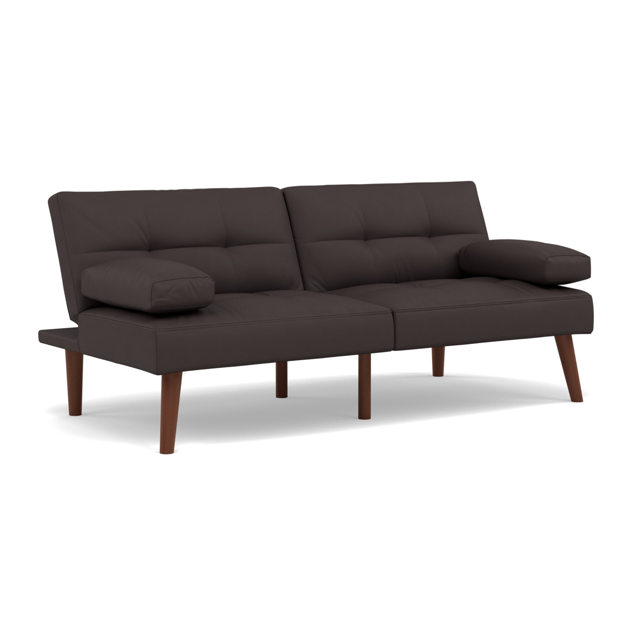 Philae - Canapé convertible clic-clac 2 places - en simili - Marron