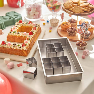 Moule pour number cake Anniversaire 31,6x18,5x5,5cm en inox