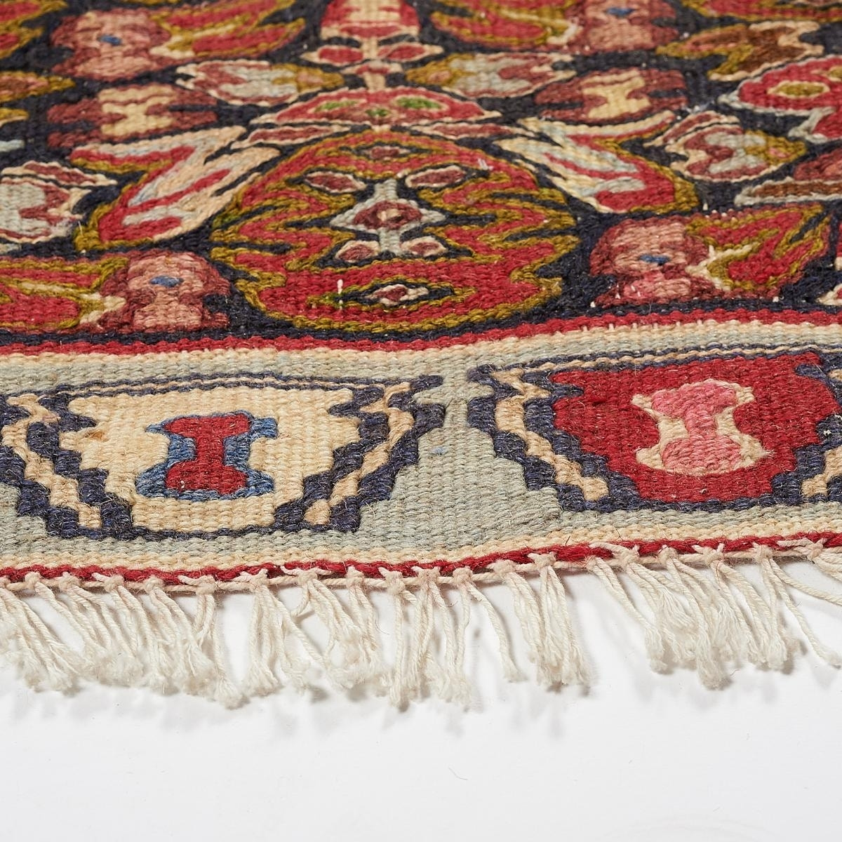 Authentique Tapis d'Orient kilim fait main en laine SENNEH