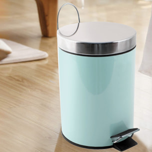 Cubo de basura con pedal MSV "Brest" 3 litros de acero inoxidable en color verde Ø25 x 17 cm