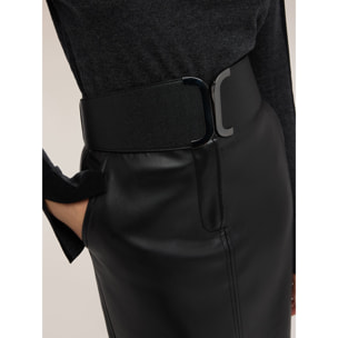 Motivi - Cinturón elástico con hebilla cuadrada metálica - Negro