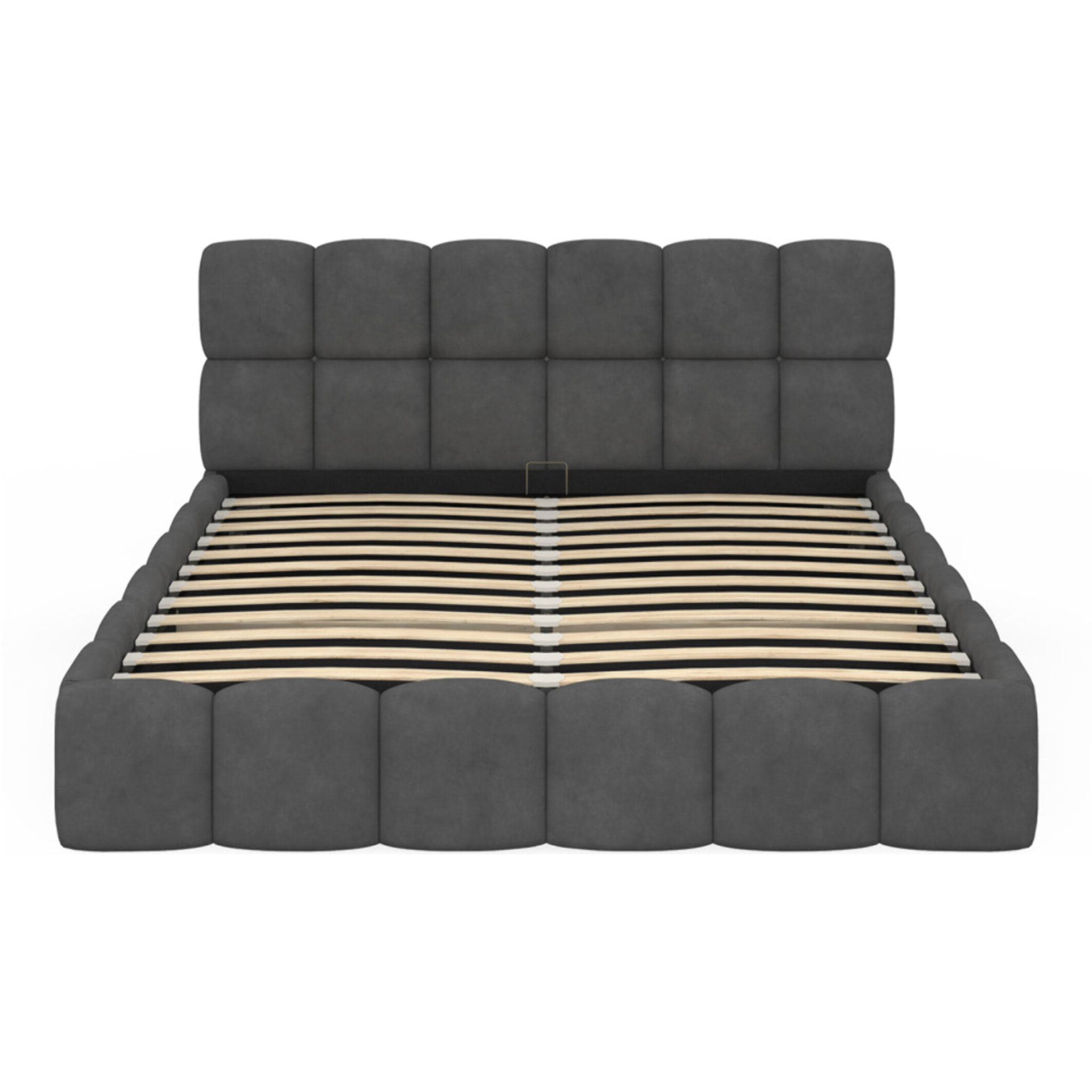 Lit coffre Bubble 160x200cm velours gris