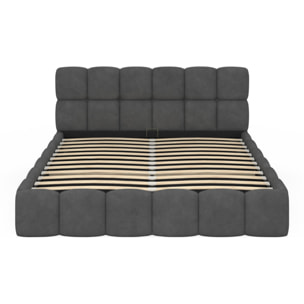 Lit coffre Bubble 160x200cm velours gris