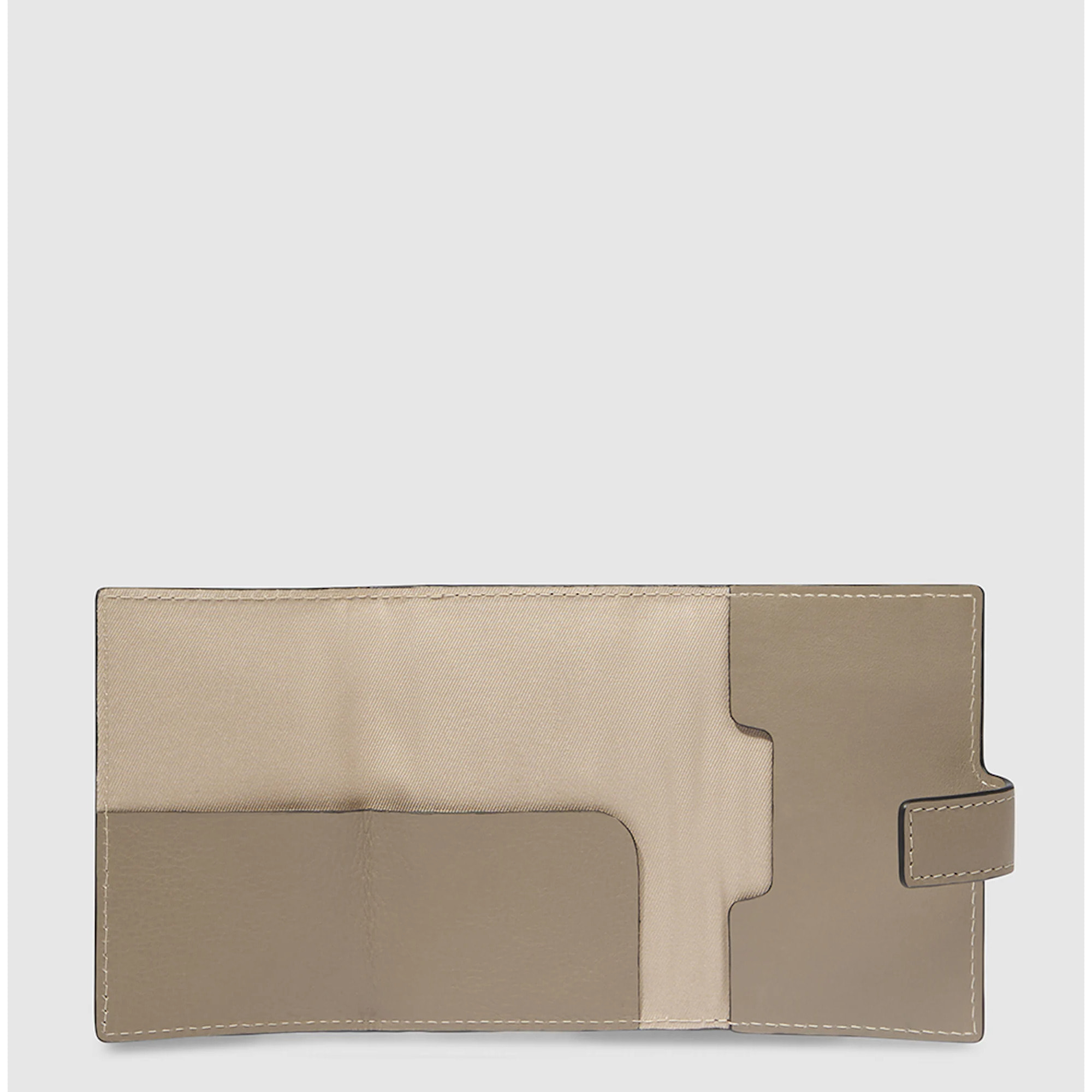 Piquadro Portacarte automatico in metallo e pelle, schermato con protezione RFID